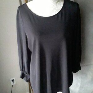 Calvin Klein lovely 3/4 sleeve black top size L